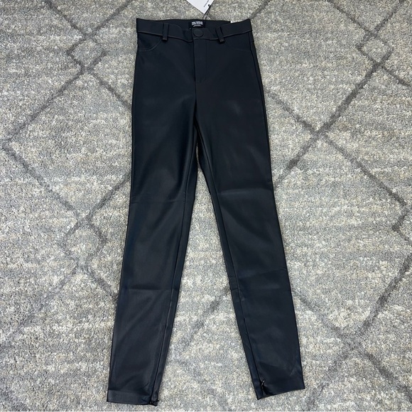 ZARA faux leather Legging Collection high rise black XS rock matrix goth metal - Picture 7 of 16